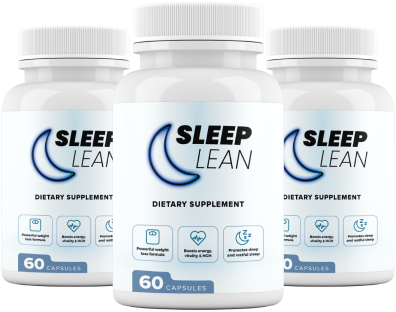 Sleep Lean Review: A serene nighttime scene featuring a bottle of Sleep Lean supplement on a bedside table, with soft lighting and a calm atmosphere, symbolizing its role in promoting restful sleep and weight loss.