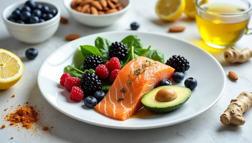 Anti-inflammatory foods are the focus of this article, offering a natural way to reduce inflammation and boost overall health. It explores how simple ingredients like berries, salmon, spinach, avocados, olive oil, nuts, turmeric, ginger, and green tea can ease pain and fatigue. With practical meal ideas and lifestyle tips, it guides readers to make small, impactful changes for a healthier, more energized life.